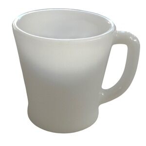 Vintage Fire-King Milk Glass Coffee Mug White Anchor Hocking USA Heavy
